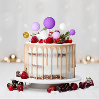 NACHLYNN 80 Pcs Cake Balls Decorations Mini Balloon Cake Topper Balls - Purple Gold Series - image 3