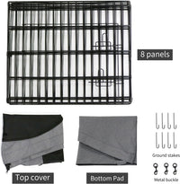 Foldable Metal Dog Exercise Pen/Pet Puppy Playpen Kennels Yard Fence - Gray / 30''H / Playpen+Bottom+Top Cover - image 4