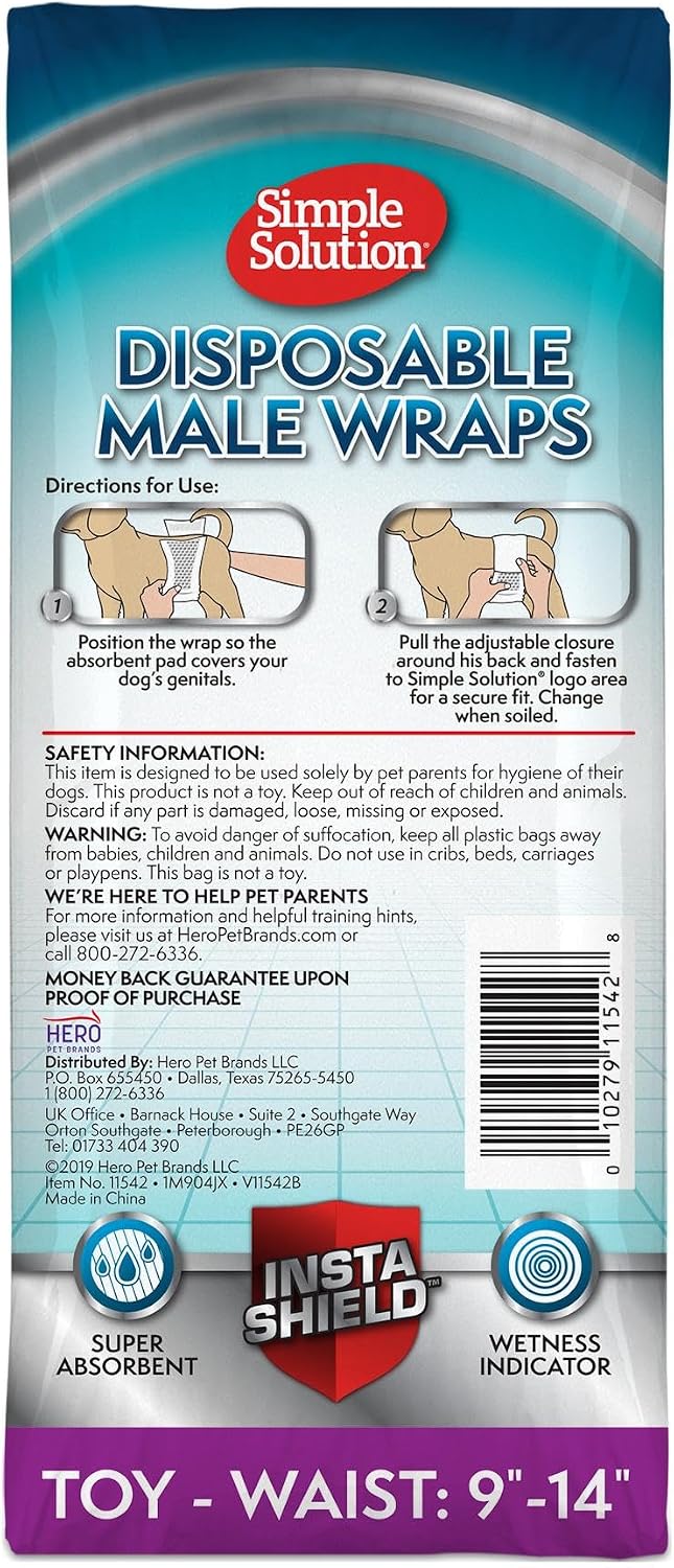 Simple Solution Male Dog Diapers, Disposable Belly Bands, M - Toy / 30 - image 3