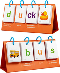 Alened phonics flash cards with CVC word builder panel, rings and picture cards - view 2