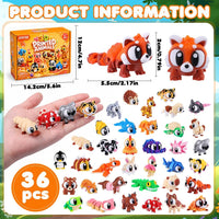 JOICEE 24Pcs 3D Printed Dinosaur Animals Mini Dinosaur Toys – Fun for Kids & Family - Orange - image 2