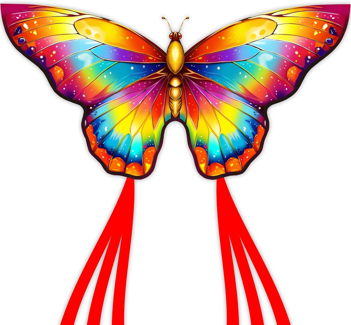 Xida Butterfly Kites for Kids and Adults Easy to Fly - Golden Neon
