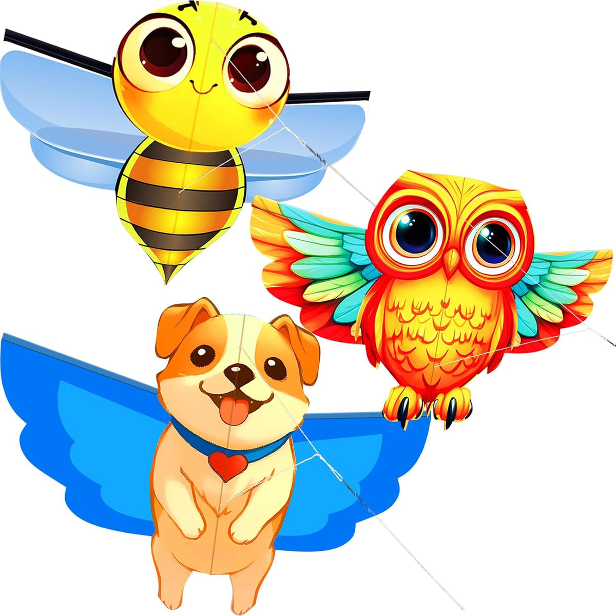 HENGDA KITE cartoon bee kite with yellow body, light wings and long tail - view 5