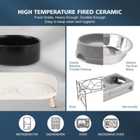 Elevated Ceramic Dog Bowl Set - Black / Small - image 4