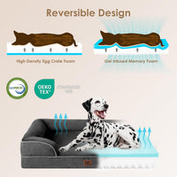 EHEYCIGA Orthopedic Dog Beds Large Sized Dog - Dark Grey / 24.0"l X 18.0"w X 6.0"th - image 4