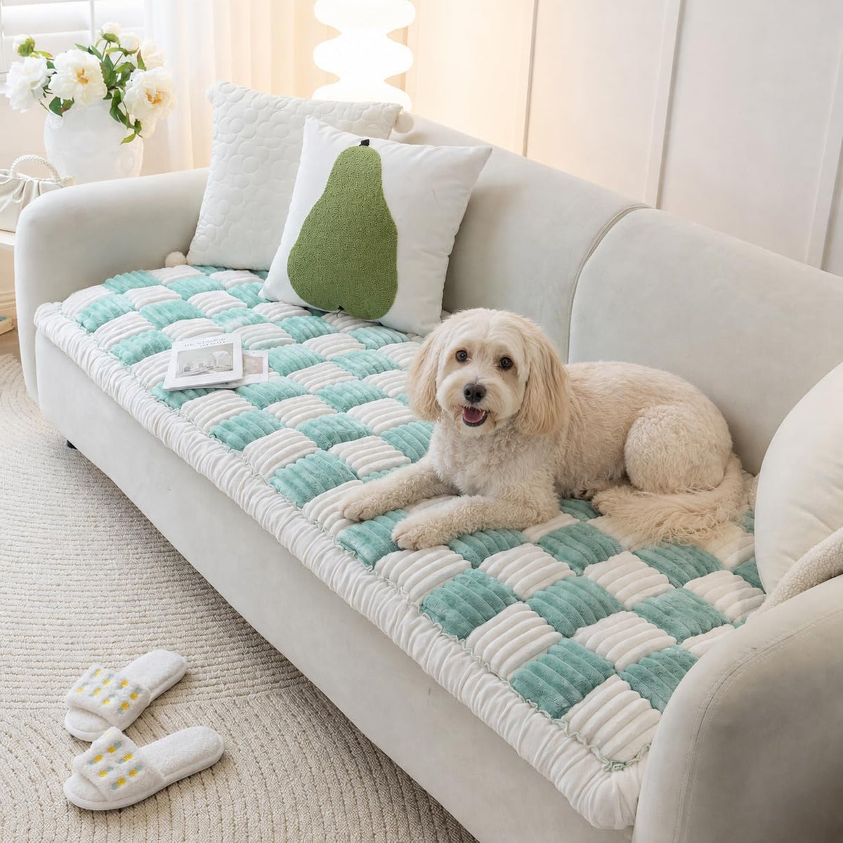 Dog Couch Cover Protector - 27x70 inch / Sky-blue