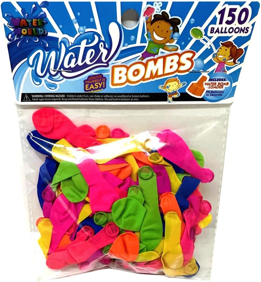 Water Wars water balloon refill kit with 150 latex balloons in mixed colors and water filler - view 3