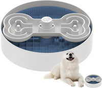Slow Feeder Dog Bowl for Large Dogs with Non-Slip Base - L / Blue