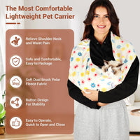 Yunpawpet hands-free cat sling carrier in polar fleece for small dogs and cats - view 2
