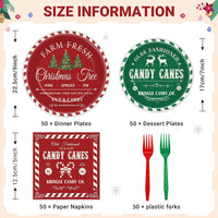 GOLDGAO Christmas paper plates and napkins with buffalo plaid border and snowman print - view 5