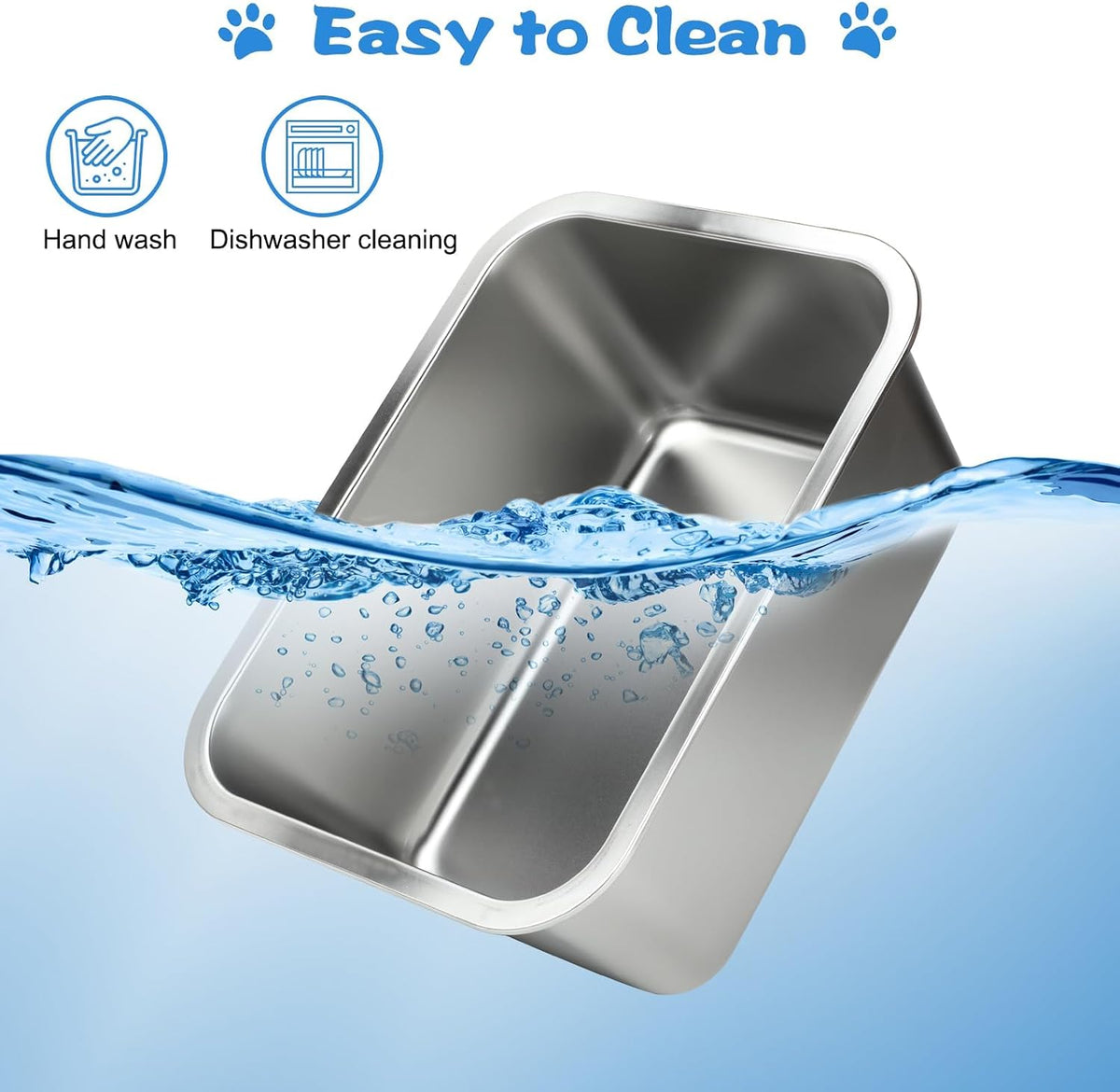 YUEPET 3 Gal Large Stainless Steel Dogs Water Bowl - 2 Gallons - image 3