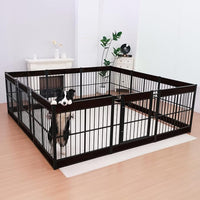 Dog Playpen, 31.5" Height Dog Pen Indoor, Heavy Duty, Safe and Sturdy, Furniture Style Puppy Pen (12 Panels (31.5" High), Black)