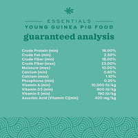 Oxbow Essentials Guinea Pig Food, Young, Made Alfalfa Hay for Guinea Pig, Pet Food Pellets with Vitamin C, Small Animal Pet Products, Made in USA, High Fiber, 10 lb. Bag