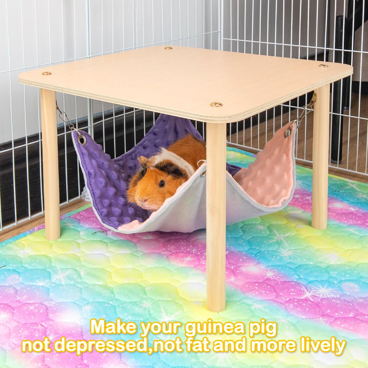 Enlarged Guinea Pig Hammock with Platform and Stairs - Hammock with stand - image 2