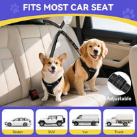 Pawaboo 2Pack Dog Car Seatbelt - AA-Black + Silver - image 3
