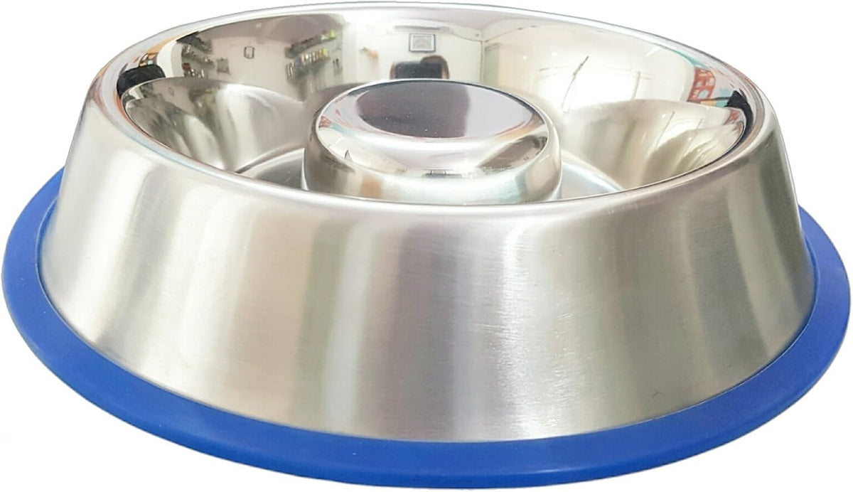 Mr. Peanut's Stainless Steel Interactive Slow Feed Dog Bowl - Large