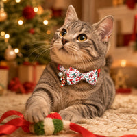 2 Pack Halloween Cat Collars with Bells, Breakaway - Santa & Candy Cane - image 3