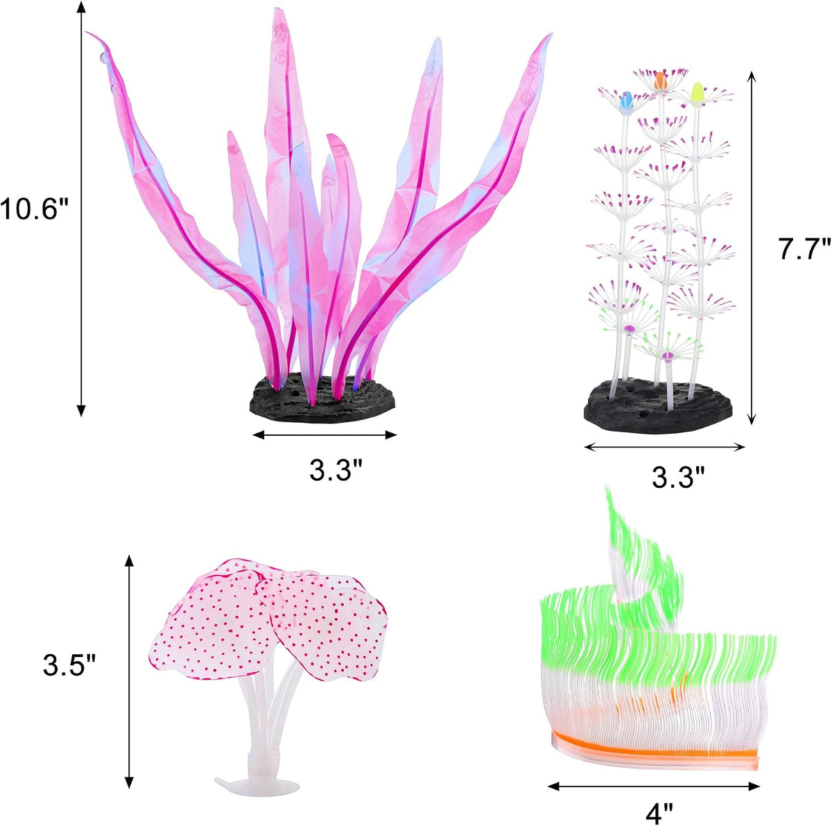 Glowing Fish Tank Decoration Aquarium Plants Accessories Kit #2 – Essentials for Fish - Coral+Anemone+Feather Coral+Kelp - image 2
