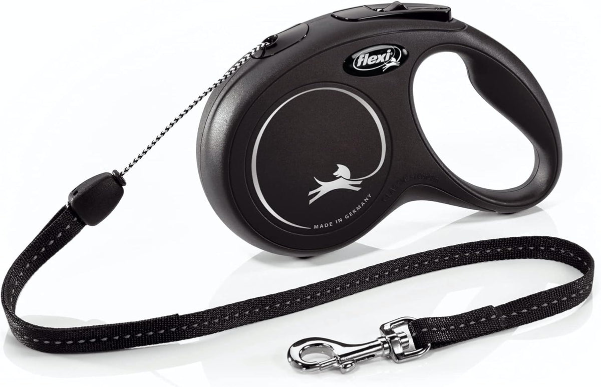 FLEXI Classic Cord Retractable Dog Leash - Black / Small - 26 ft (Cord) (Pack of 12)