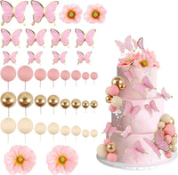 30Pcs 2D Waterproof Swallowtail Butterfly Cake Topper Transparent - Not Edible / Ball-1 - image 3