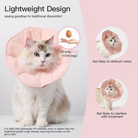 Touchdog Foldable Dog Cone Collar for Cats & Dogs - Adjustable Soft Recovery Collar with Waterproof PU Coating, Lightweight Design, 24.5cm/9.6in Wide Barrier (Pink, M)