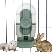 28oz Hanging Automatic Water Dispenser，Rabbit Water Bottle,Bunny Guinea Pig Ferret Water Bowl for Cage,Suitable for Small Animal Puppies(Cage Grid Spacing Over 1.2'') (Green)