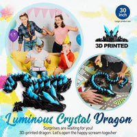 24" Large 3D Printed Dragon - Luminous Blue / 30 inch - image 2