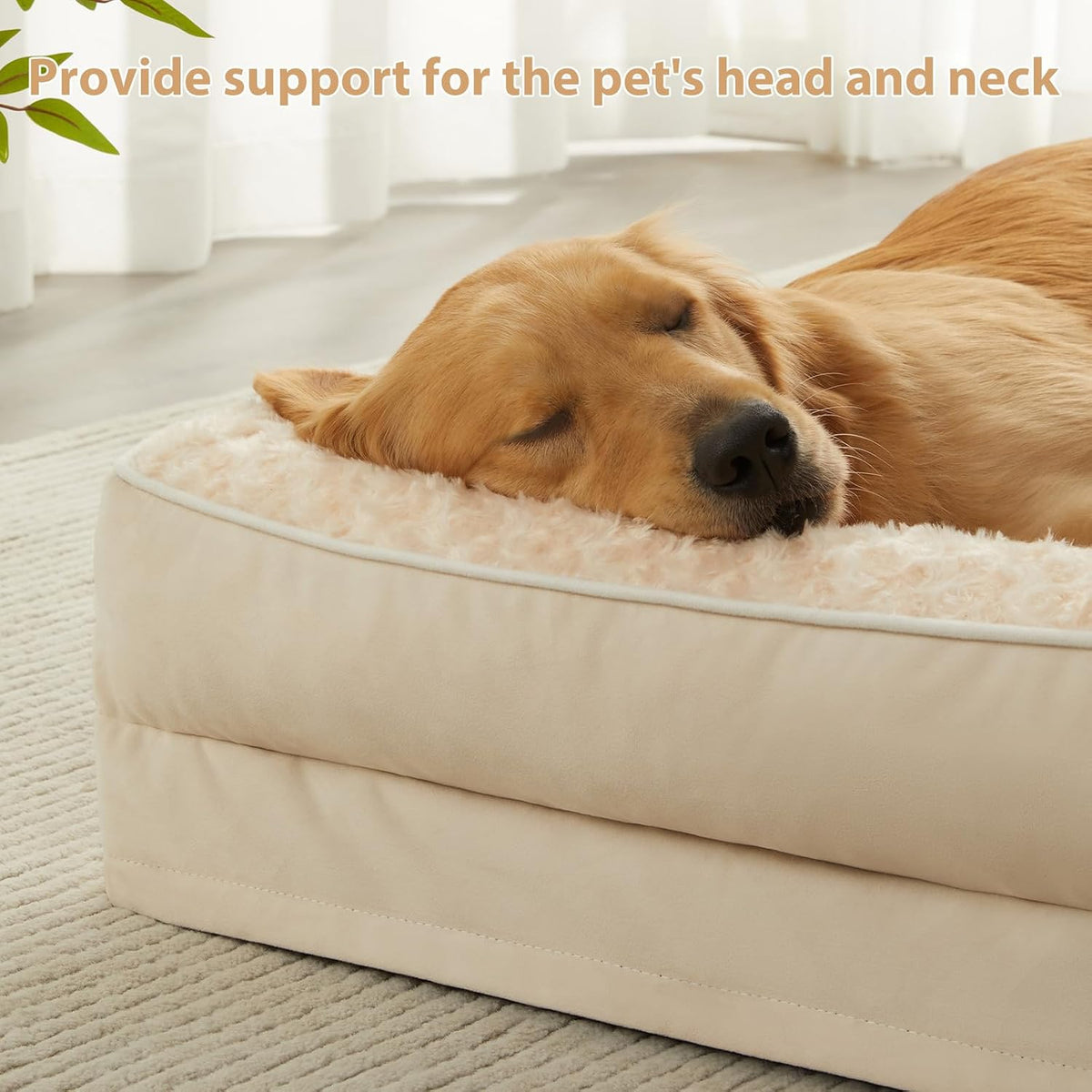 Orthopedic Washable Dog Bed - Beige / 54.0"l x 36.0"w x 7.5"th - image 2