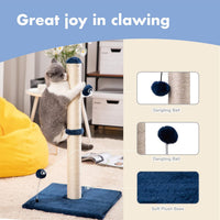 MECOOL 34” Tall Cat Scratching Post Premium Basics Kitten Scratcher - 34 inches for Adult Cats / Navy - image 2