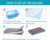 Orthopedic Memory Foam Bed for Large Dogs, Waterproof Cooling Pet Mats for Crate with Removable Washable Cover,Ideal for Arthritic Dogs, L(35inch,65Lbs)