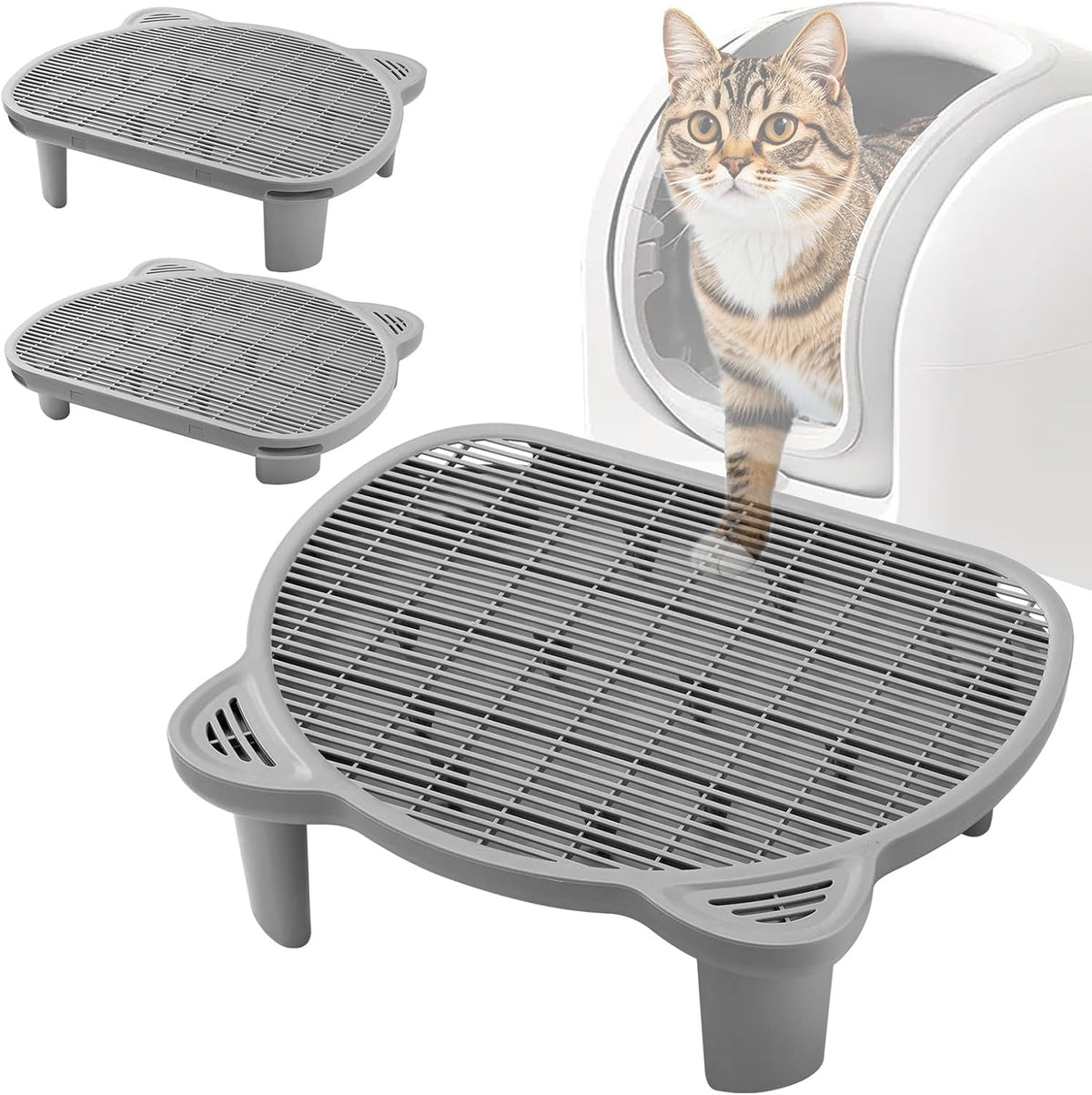 Litter Catching Step for Cat Litter Box - Grey
