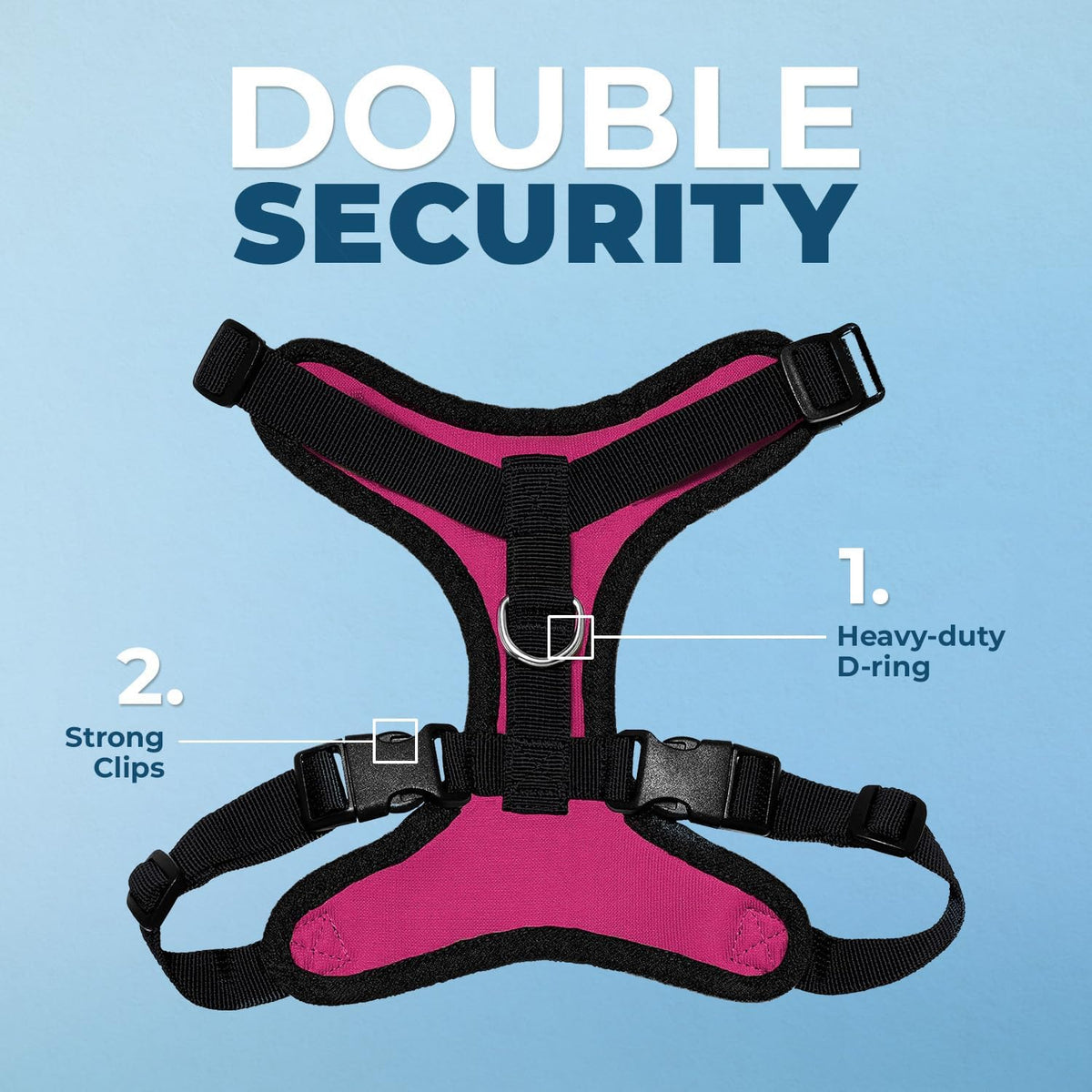 Voyager Step-in Lock Dog Harness, Pink - Harness (Fuchsia/Black Trim) / S (Chest: 15 - 18") - image 2