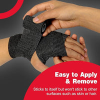 AZEN 120 Pack Self Adhesive Bandage Wrap Black, 2" X 5 Yards Black Athletic Tape, Vet Wrap, Ankle Tape, Cohesive Bandage Wrap