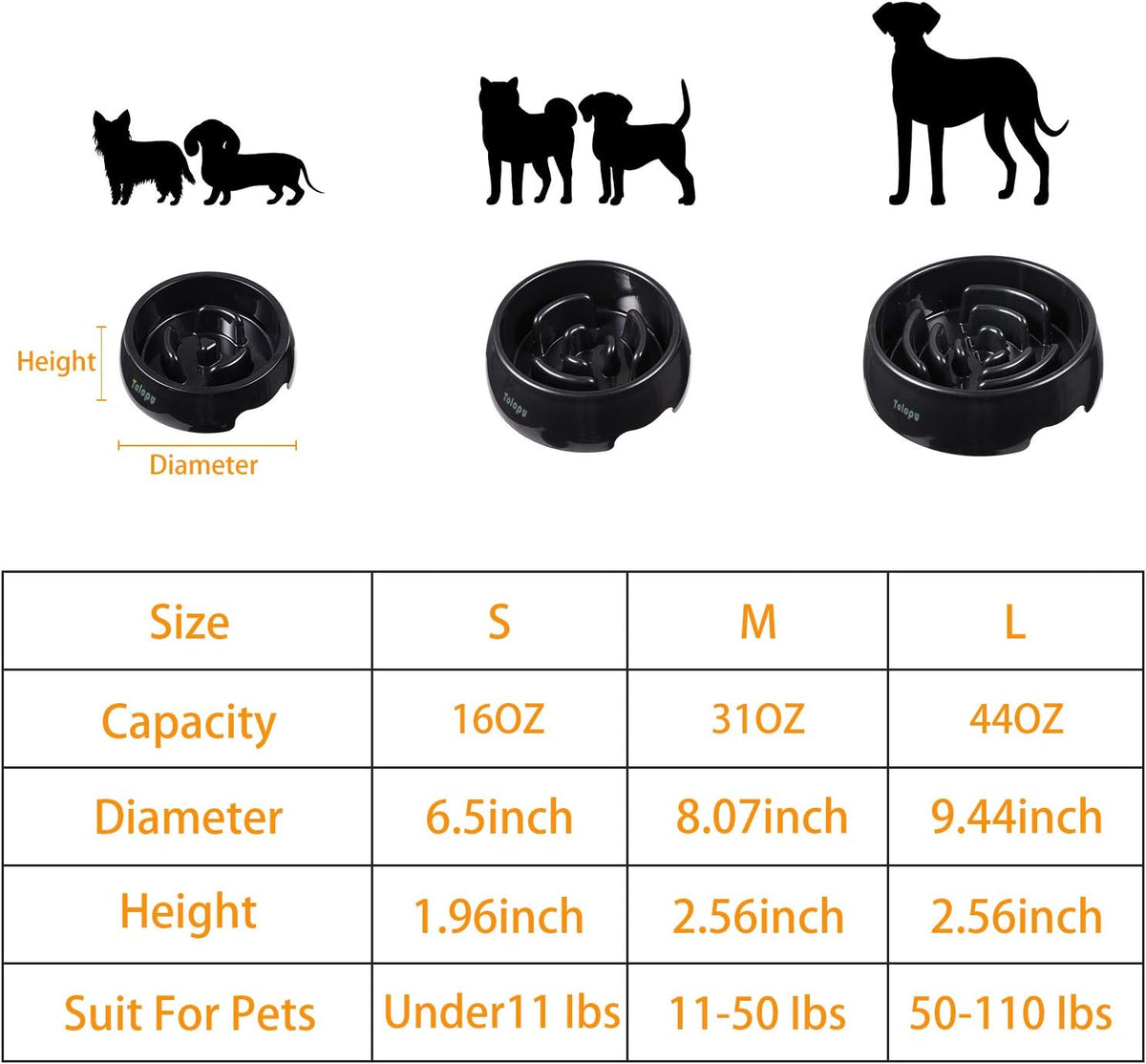 Extra-Large Durable ABS Large Slow Feeder Dog Bowls Stop Bloat Bowl - Round-L / Large - image 4