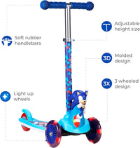 Kick Scooter for Kids, 3 Wheel Self Balancing - Sonic The Hedgehog - image 2
