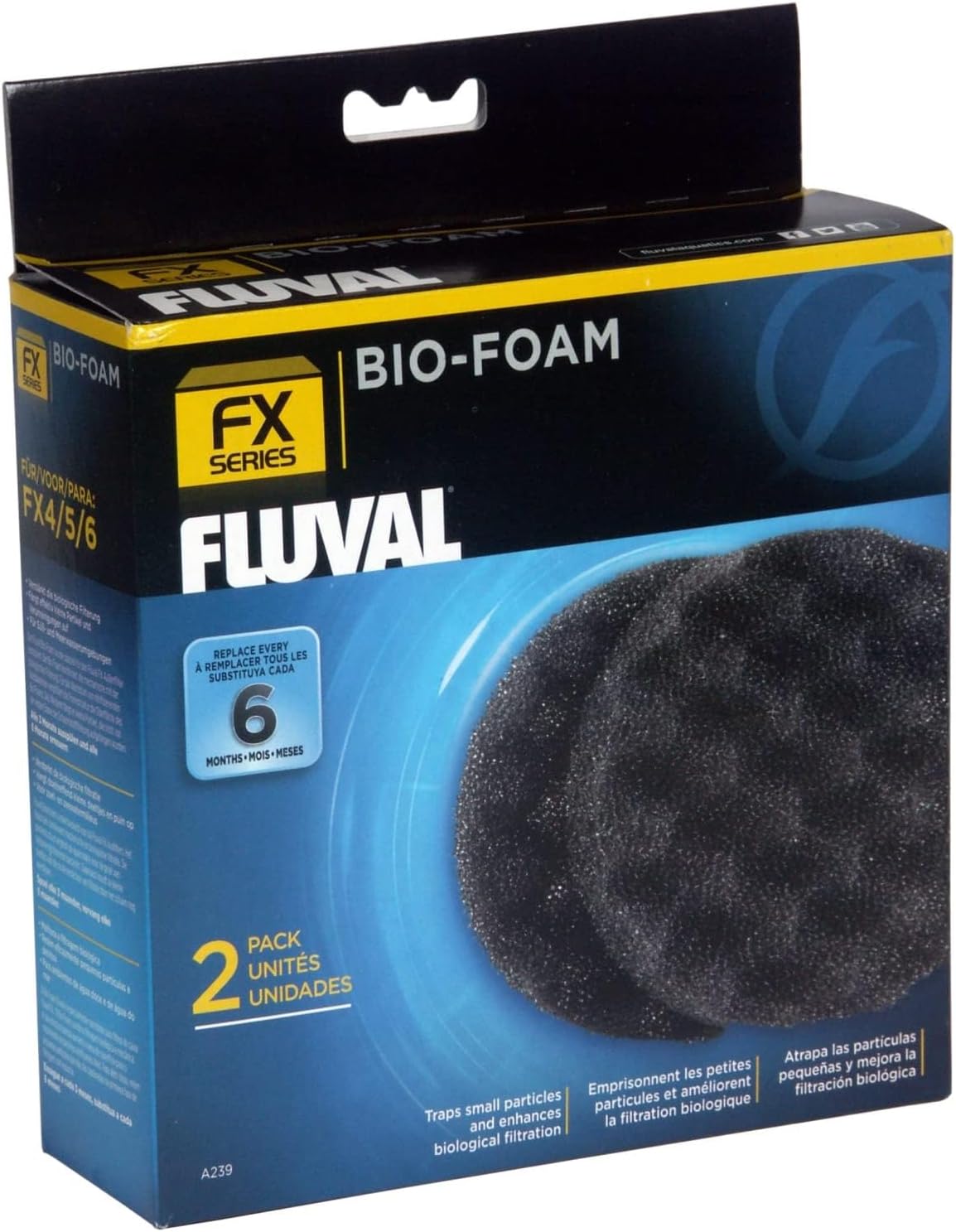 Fluval FX4/FX5/FX6 Bio-Foam, Replacement Aquarium Filter Media - 1 Count (Pack of 1) / Bio-Foam