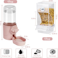 lemtrflo No Mess Bird Feeder Water Dispenser Set - pink - image 2