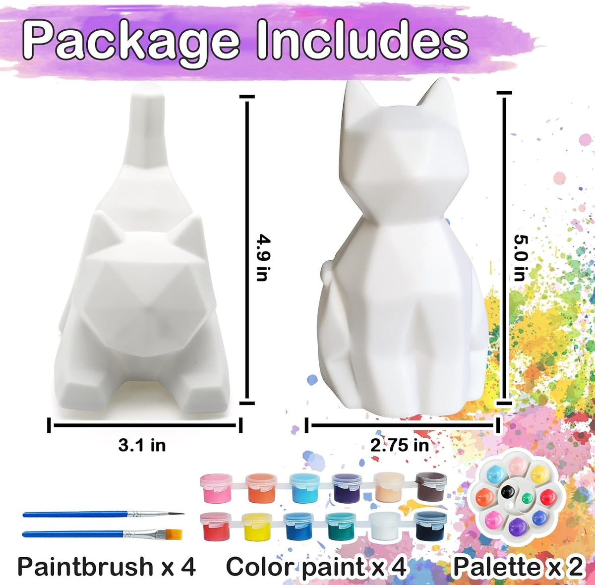 Goodyking Paint Your Own Cat Lamp Kit - Cat & Laying Cat 2pcs - image 2
