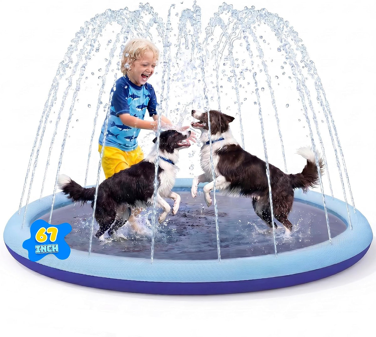COMMOUDS 67 inch non-slip splash pad sprinkler for kids and dogs - view 4
