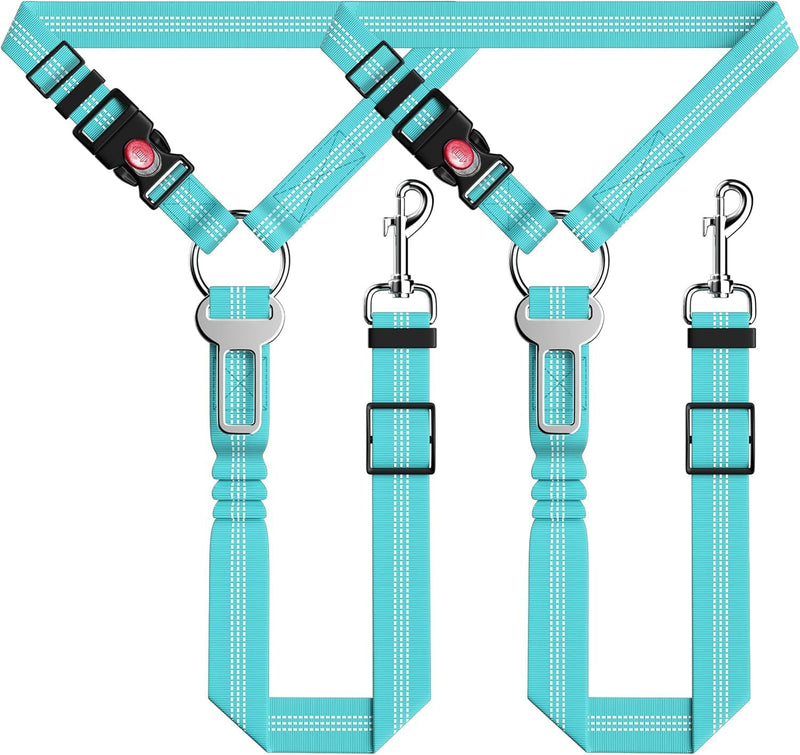 Dog Car Seat Belt for Car - 02-2PCS Sky Blue