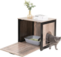 Cat Litter Box Enclosure, Hidden Litter Box Furniture - Greige / 23.6"L x 19.7"W x 21.7"H - image 2