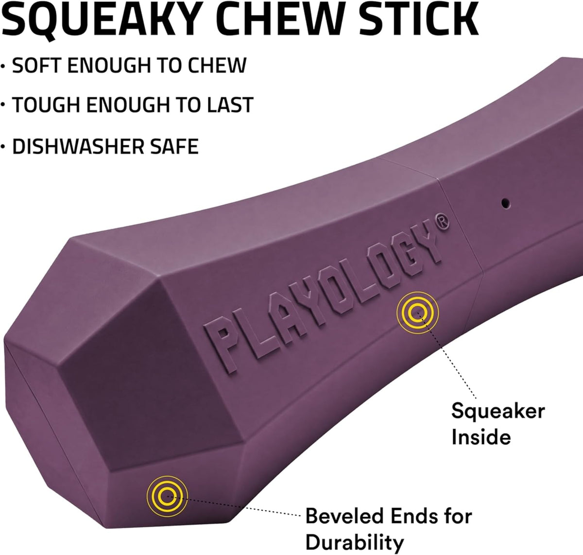 Playology Squeaky Chew Stick Scented Dog Toy - Medium / Bacon - image 2