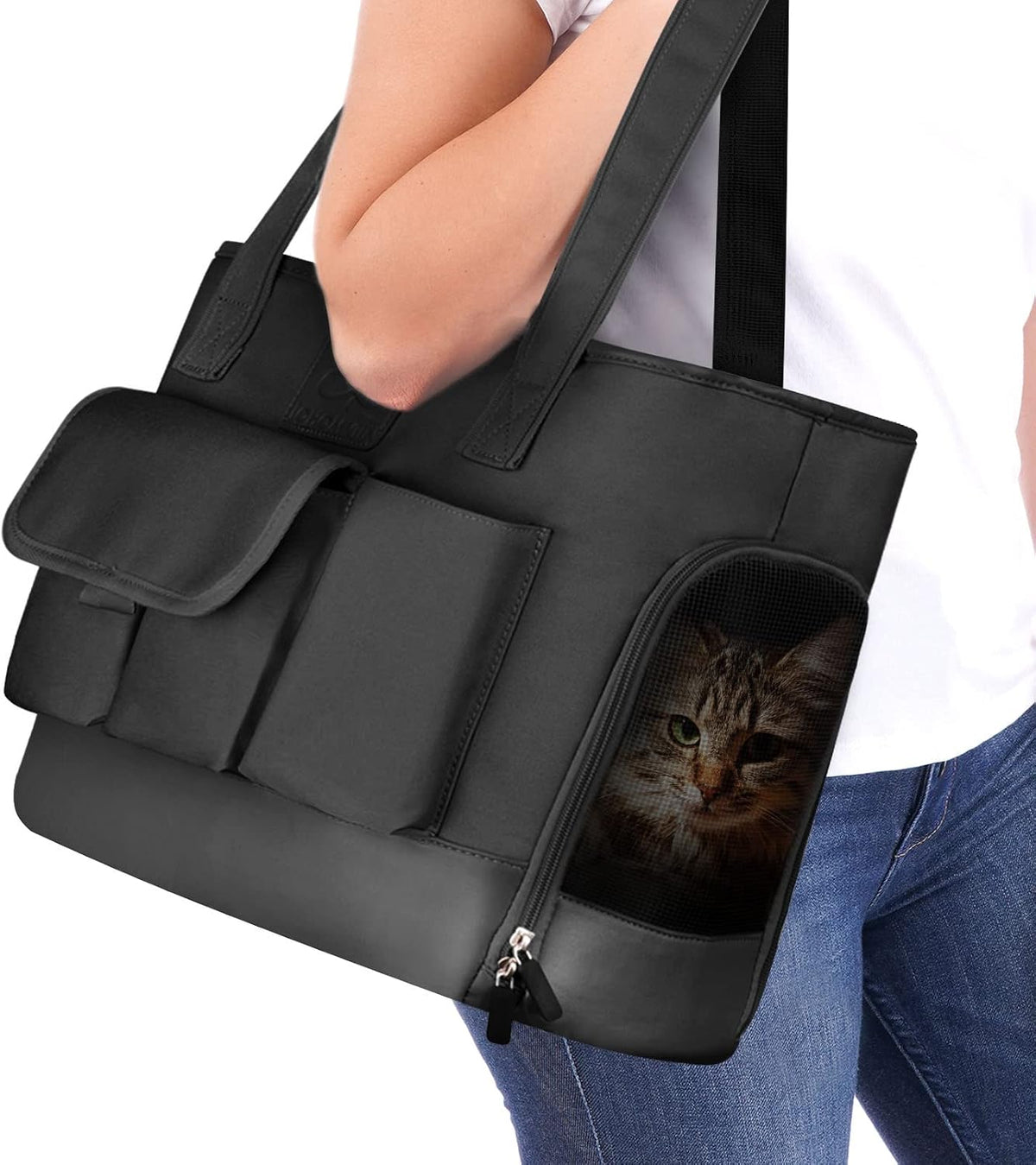 Cat Carrier, Dog Carrier, Pet Carrier - Black