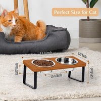 Elevated Cat Food Bowl for Indoor Cats - 2 Bowls / Brown - image 4