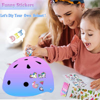 FOOKCIAN Kids Helmet,Toddler Skateboard Helmets for Ages 2-3-5-8-14 Years Boys Girls with Knee - PeacockBluePurplePink / Medium: 20.47"-22.83" / 8-14 year - image 2