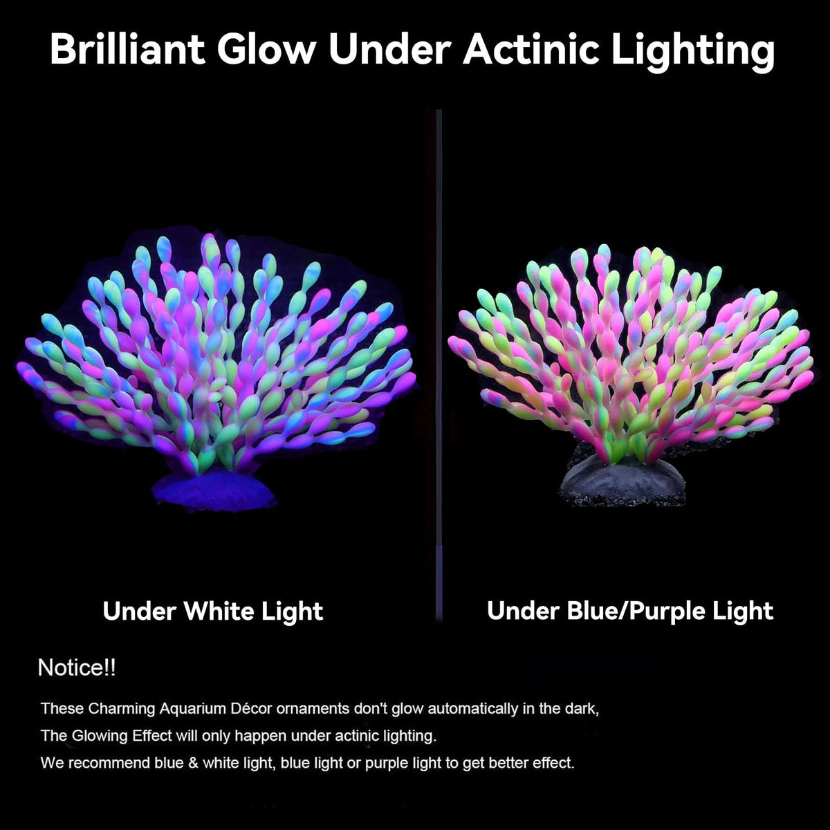 ZtohPyo Glow Fish Tank Decorations - Sea Grapes - image 3