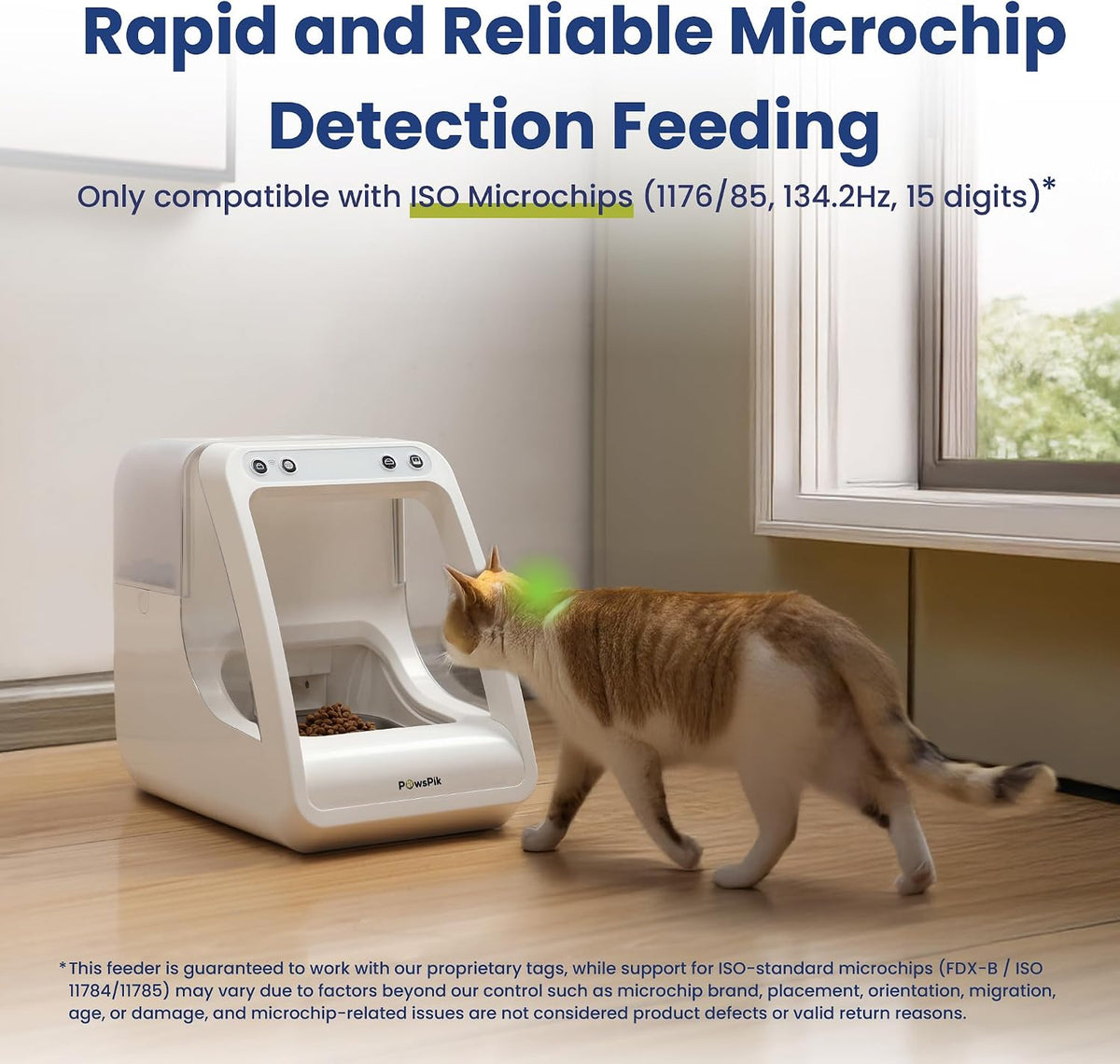 Automatic Microchip RFID Cat Feeder, 16-Cup - White - image 3