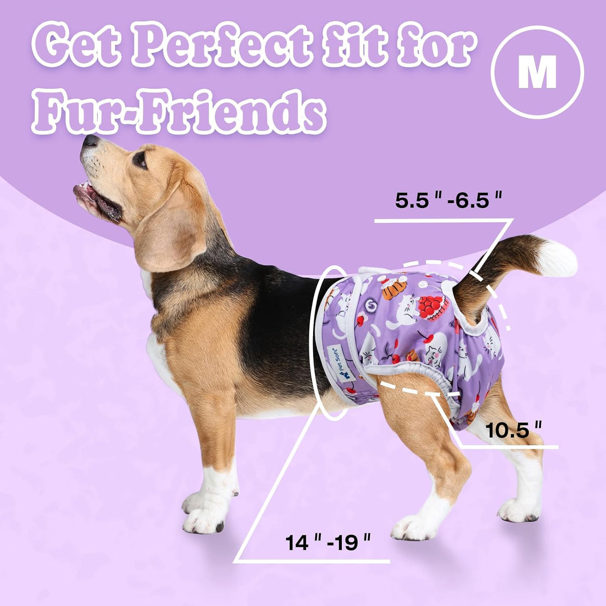 Pet Soft Female Dog Diapers, Puppy Diapers - New Animal / Medium:14''-19'' - image 2