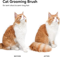 Aumuca Cat Brush for Shedding, Cat Brushes for Indoor Cats, Cat Brush for Long or Short Haired Cats, Cat Hair Brush Cat Grooming Deshedding Brush for Dog Kitten Horse Massage Removes Loose Fur, White