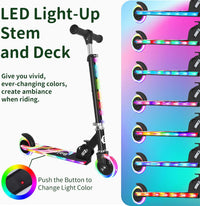 BELEEV V2 Scooters for kids Light-Up Wheels & Stem & Deck - Black Rainbow - image 2